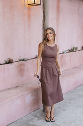 Chiaro Midi Skirt - Brown