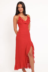Judy Maxi Dress - Red Polka Dot