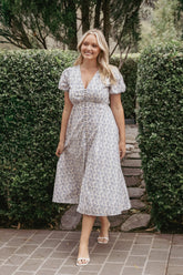 Logen Floral Midi Dress - Parisian Bloom