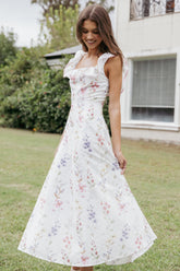 Lucille Maxi Dress - White Floral