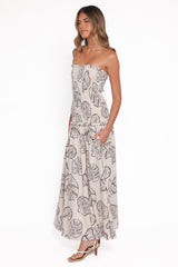 Parkway Maxi Dress - Cream Shells