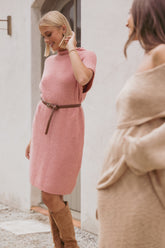 Wright Knit Mini Dress - Pink