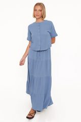 Sophia Skirt Set - Denim Blue