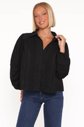 Catania Lace Inset Top - Black