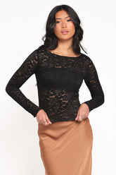 Iveta Lace Top - Black