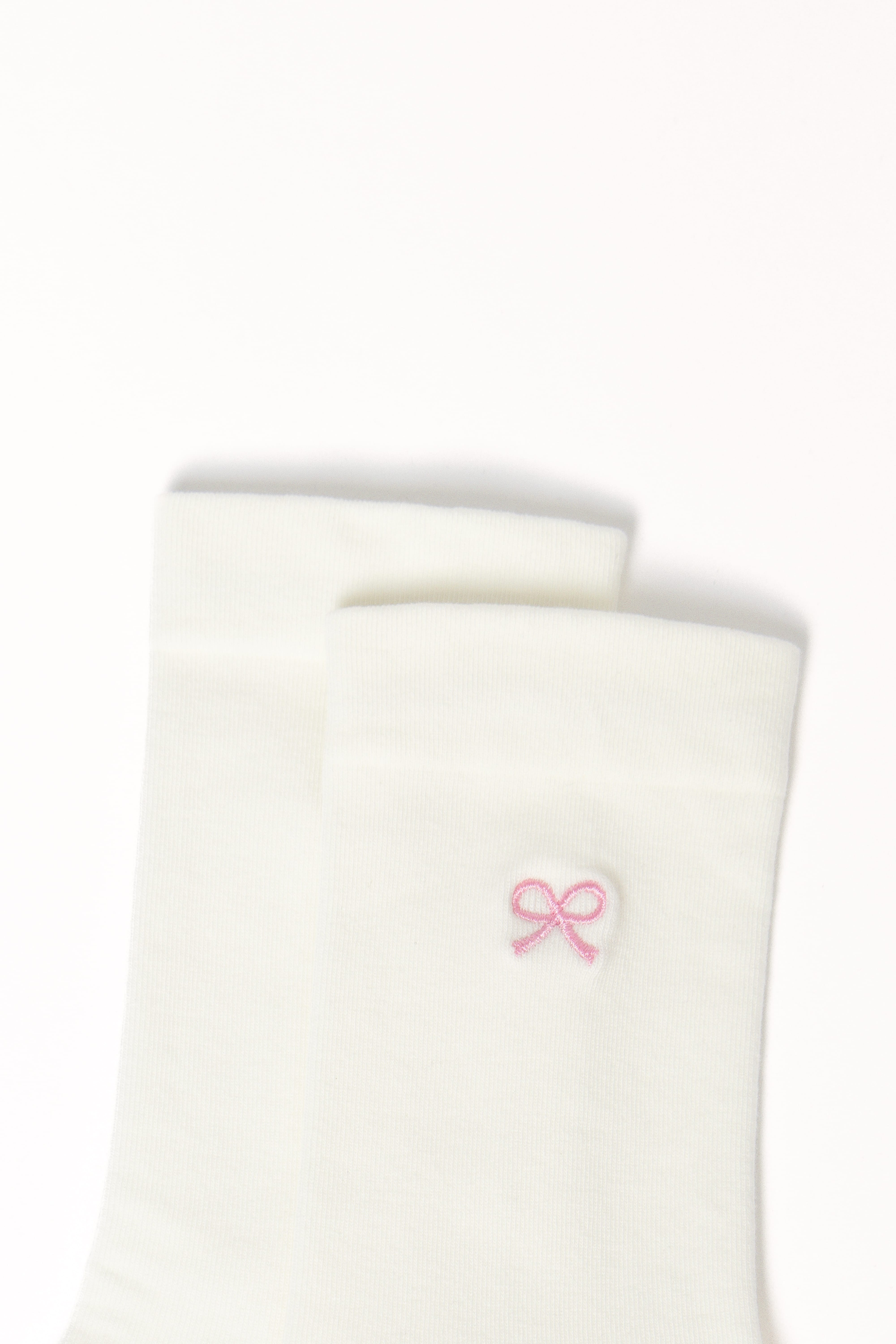 Elsie Bow Socks - White