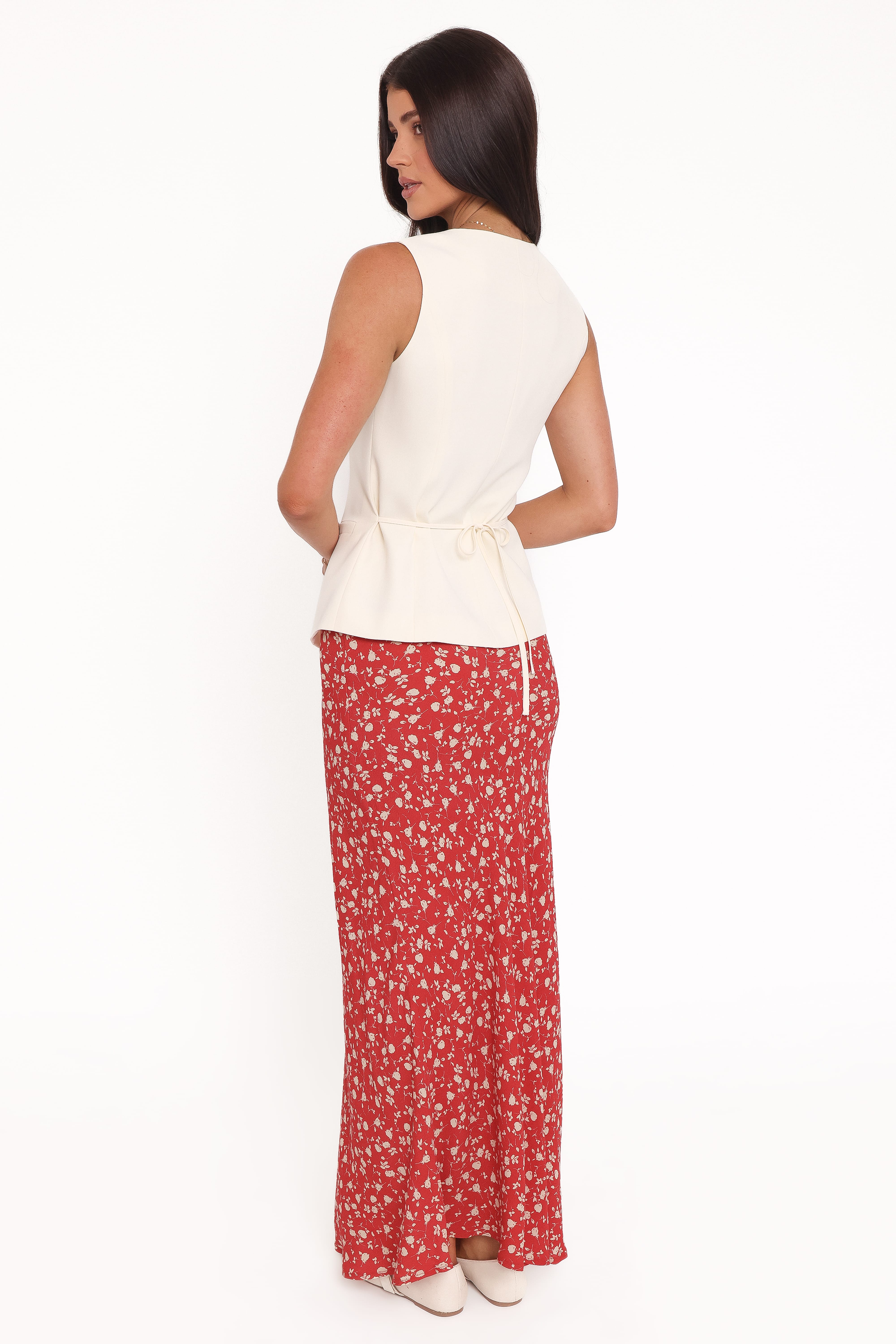 Zoella Maxi Skirt - Red Floral