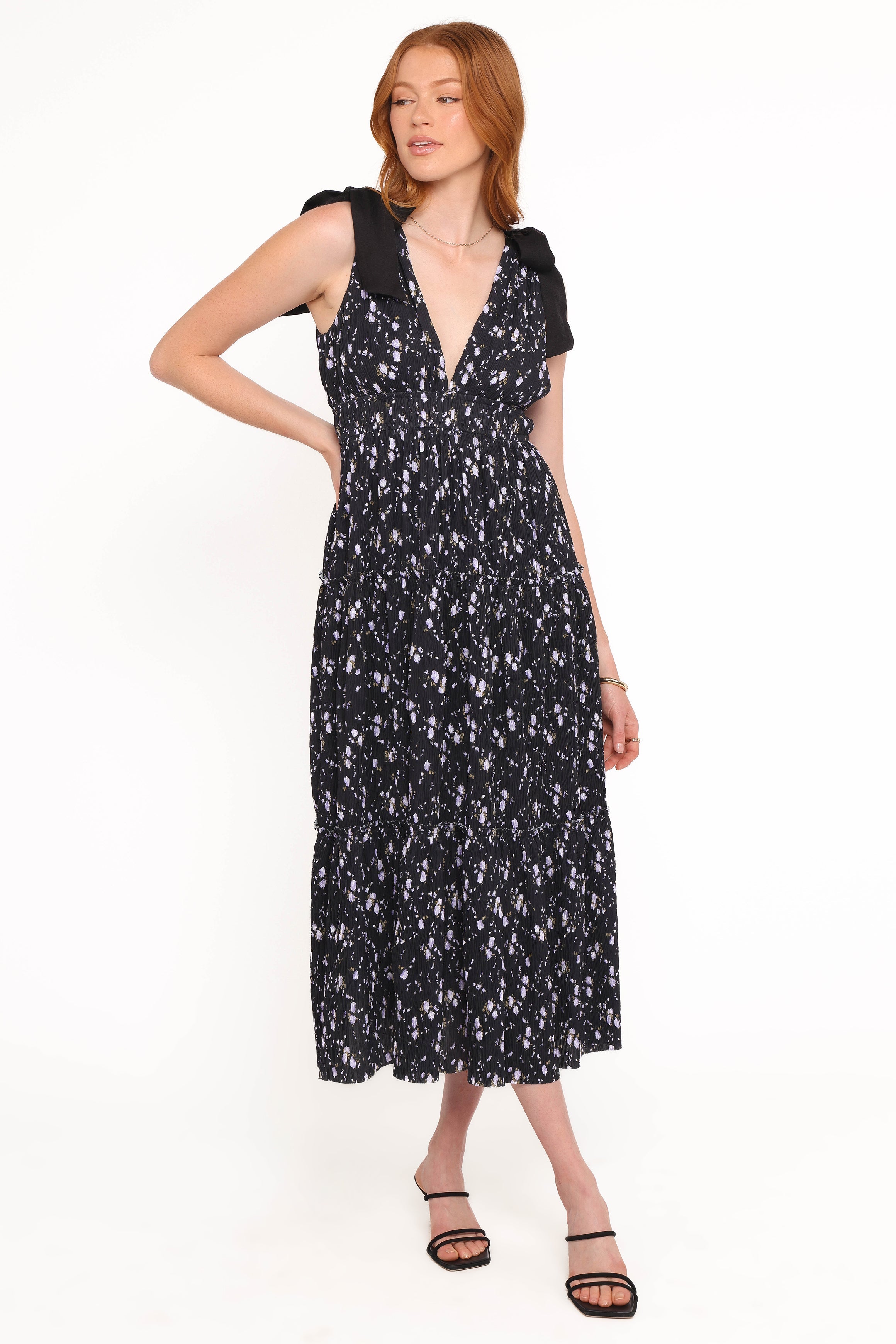 Adeline Maxi Dress - Black Floral