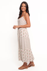Echo Midi Dress - White/Pink