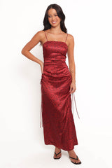 Enid Midi Dress - Red