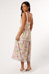 Maddy Midi Dress - Light Pink Multi