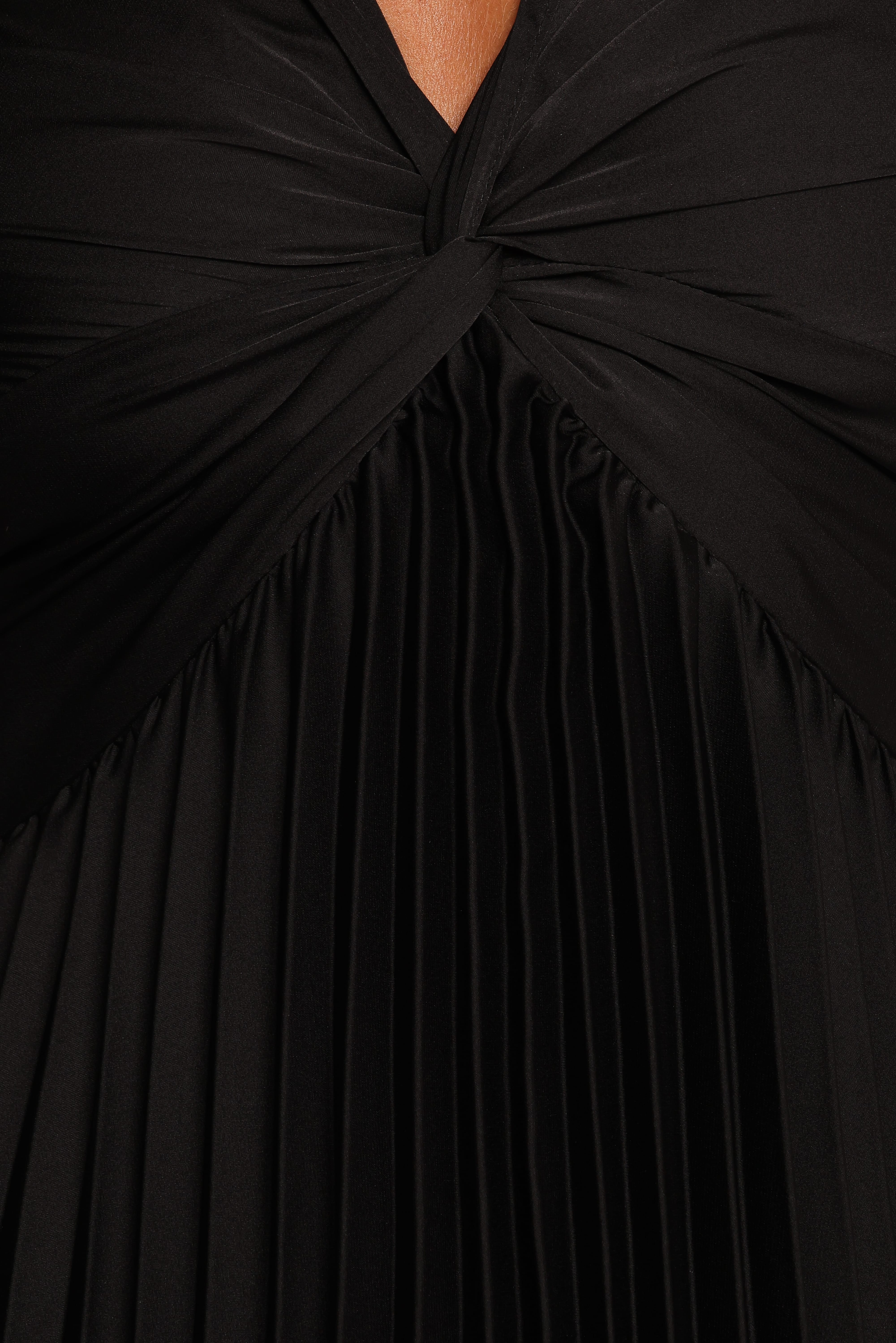 Nova Flutter Sleeve Midi Dress - Black