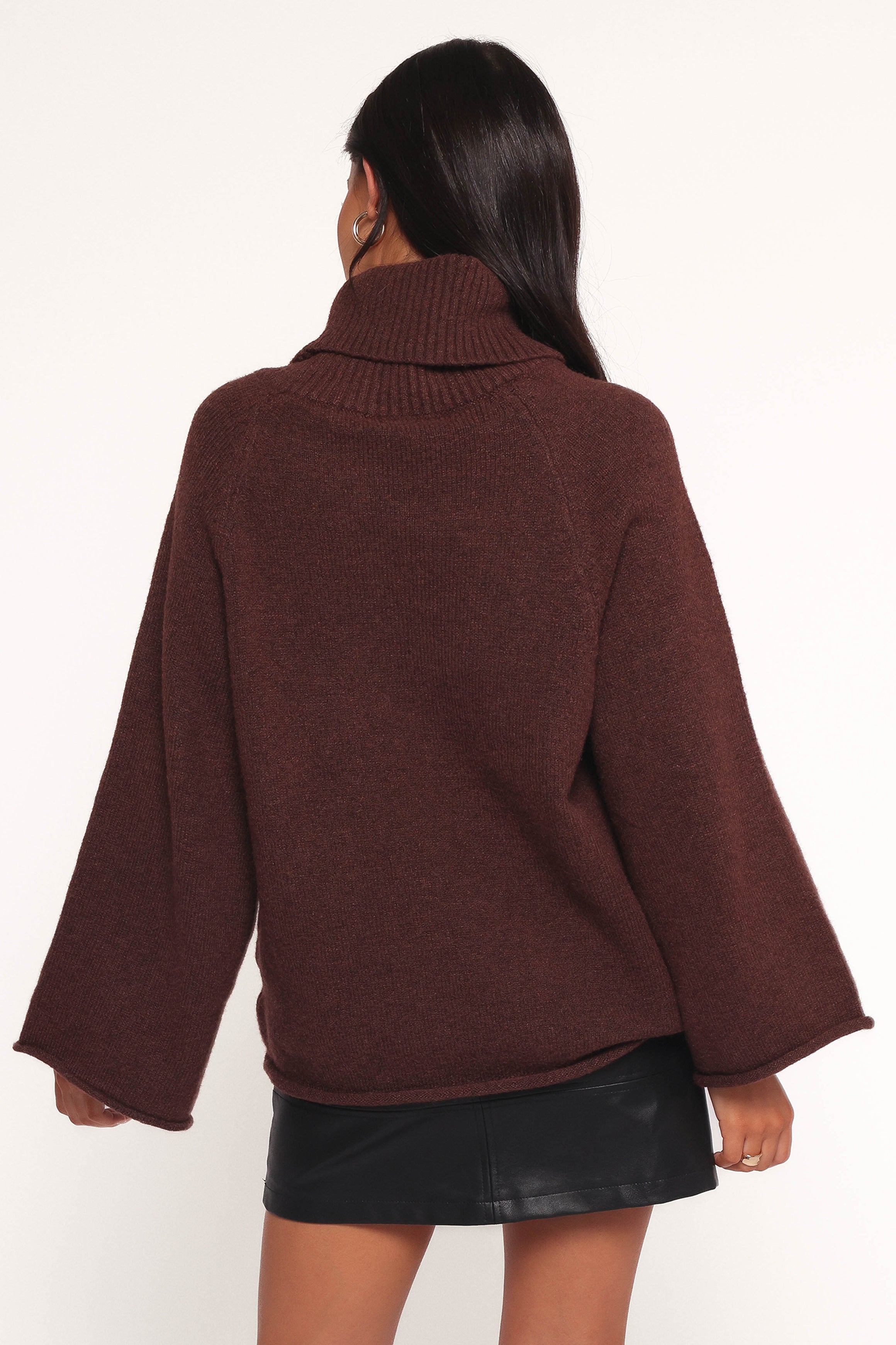 Bindy Cowlneck Knit Sweater - Brown