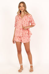 Flower Power Short Set - Pink