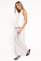 Odelia Halter Vest Pant Set - White
