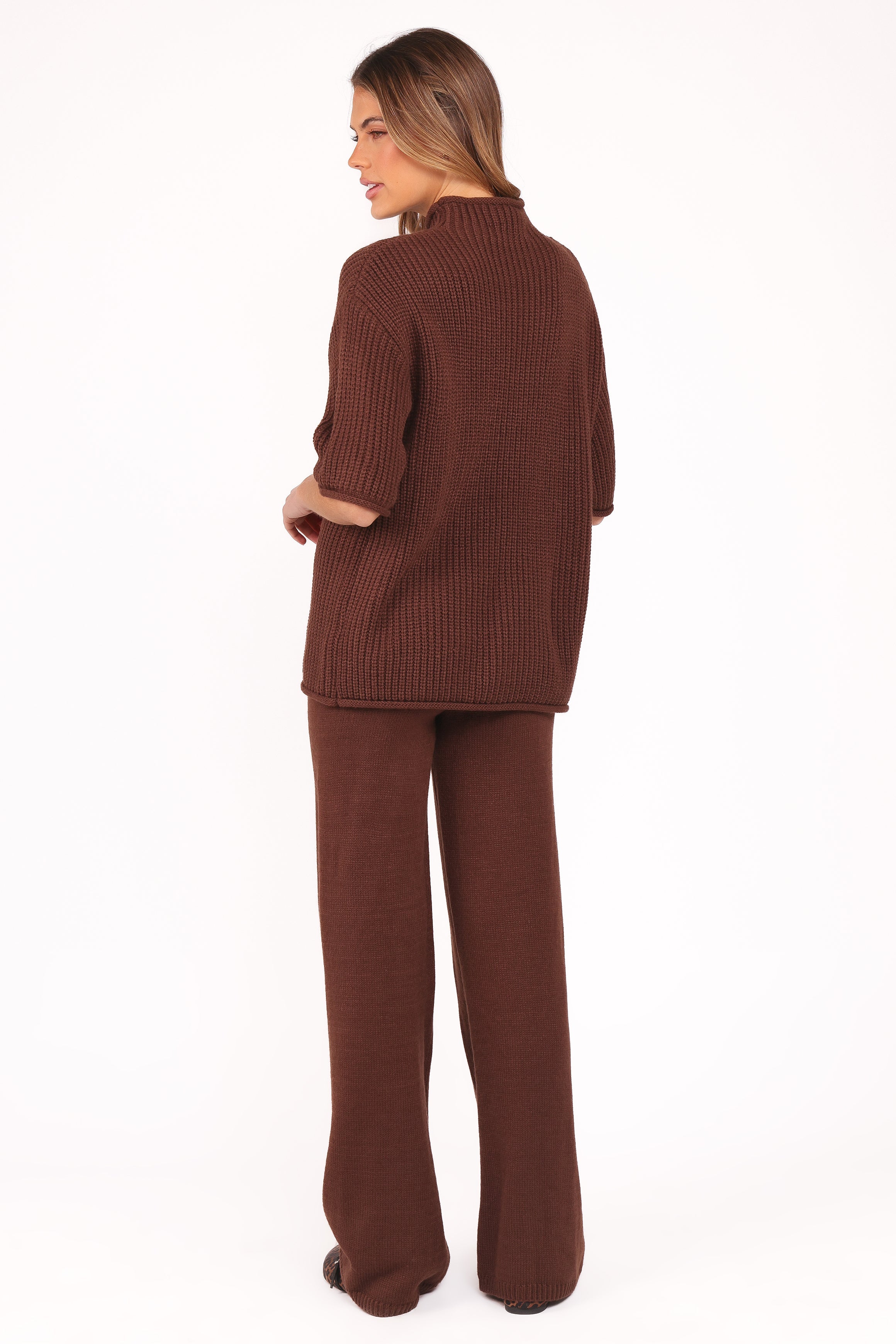 Remii Knit Pant Set - Chocolate