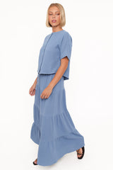 Sophia Skirt Set - Denim Blue