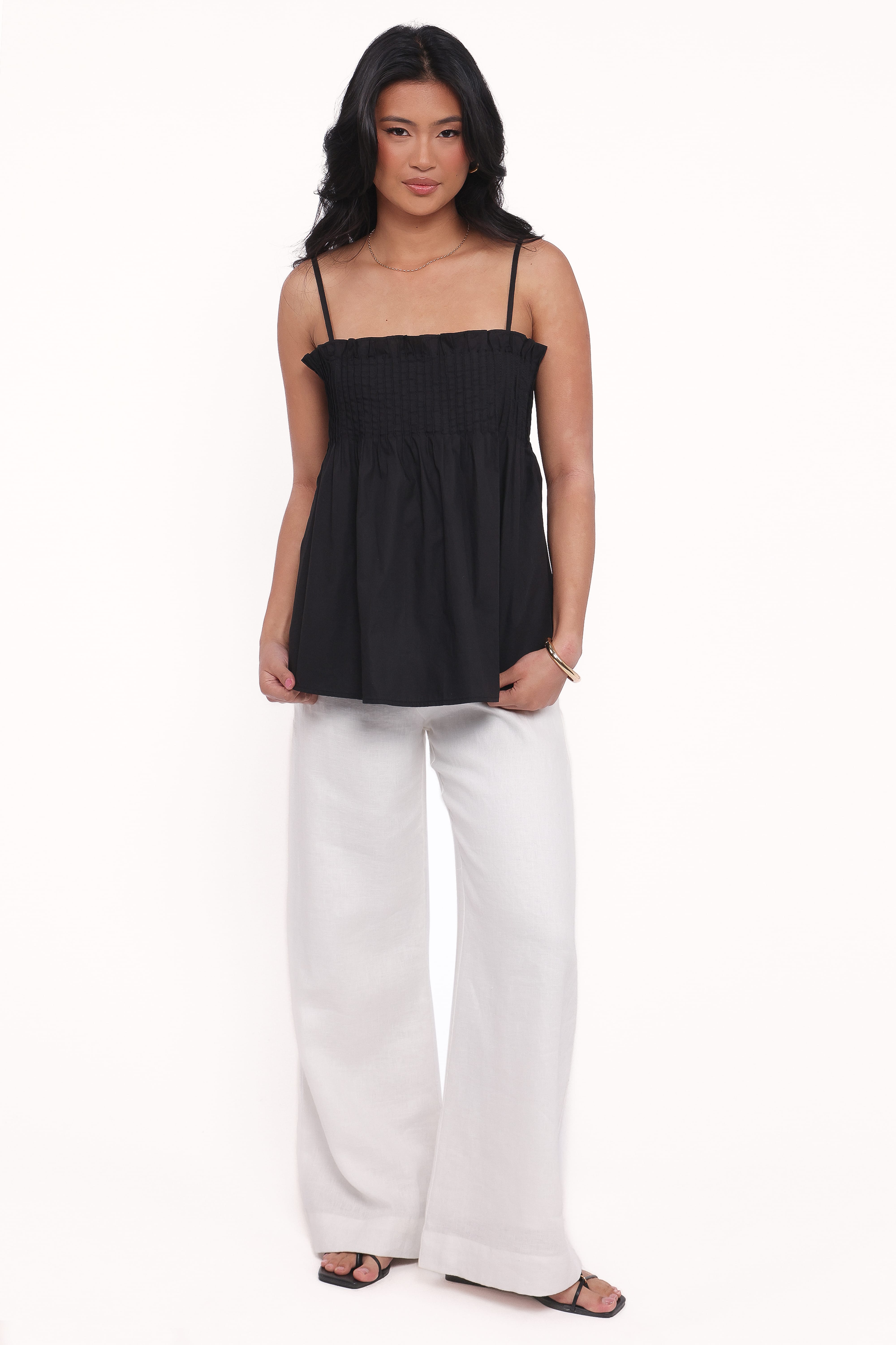 Carson Pleated Top - Black