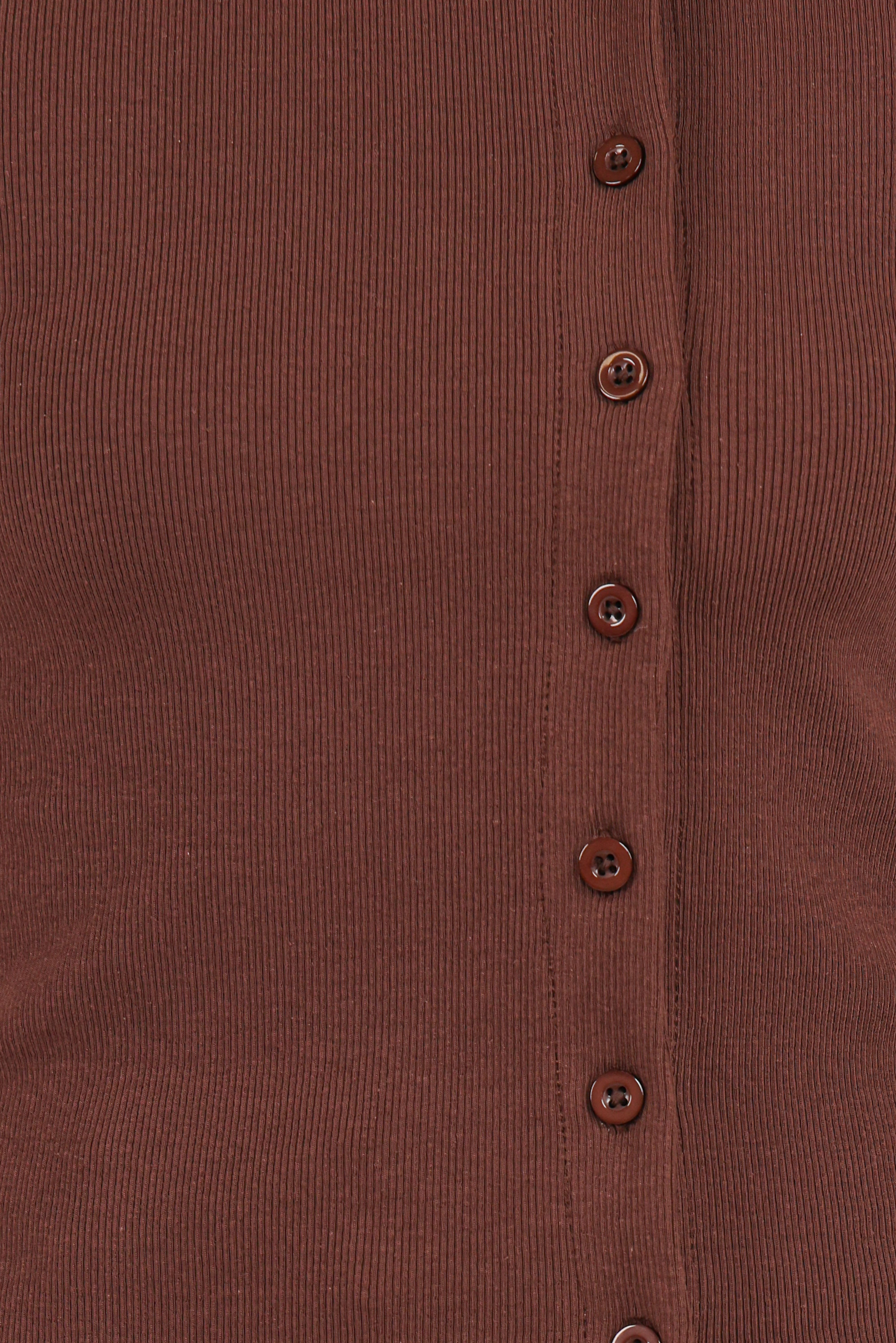 Cass Long Sleeve Top - Chocolate Brown