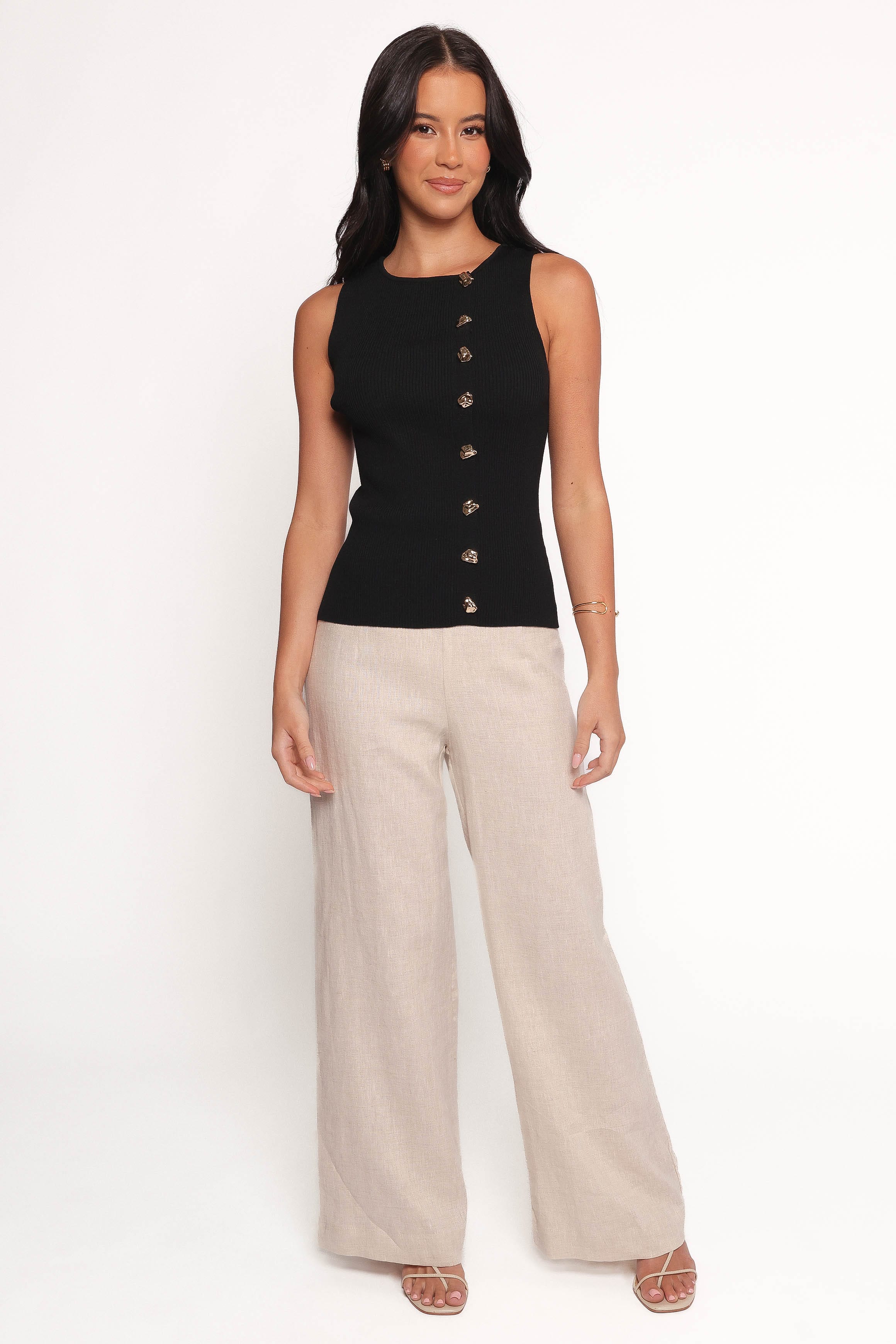 Lysa Knit Vest Top - Black