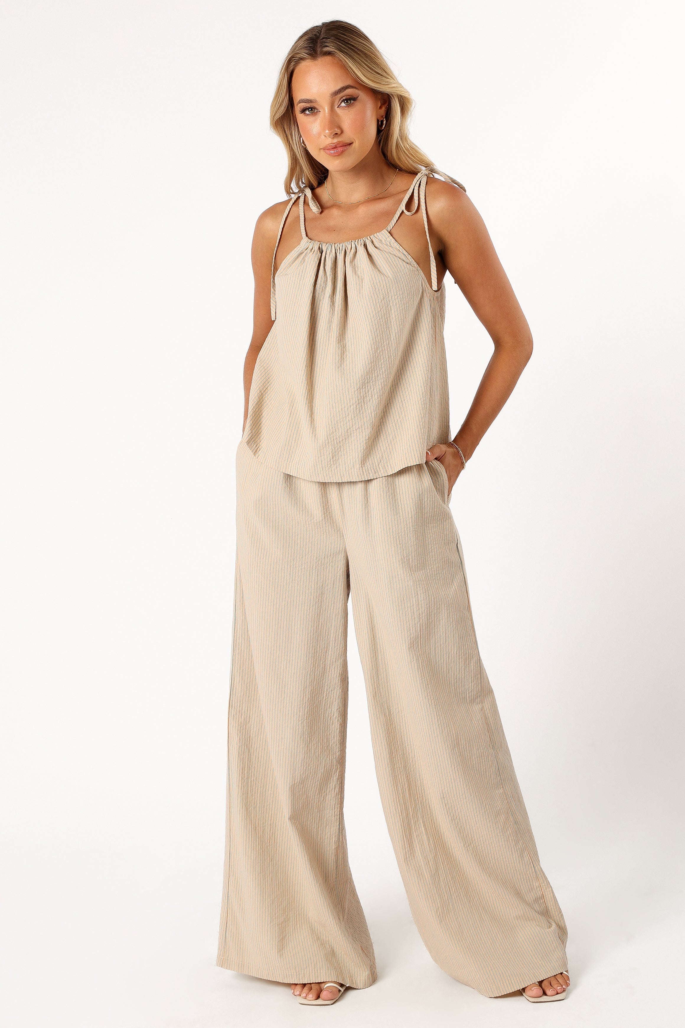 Savanna Striped Top - Apricot