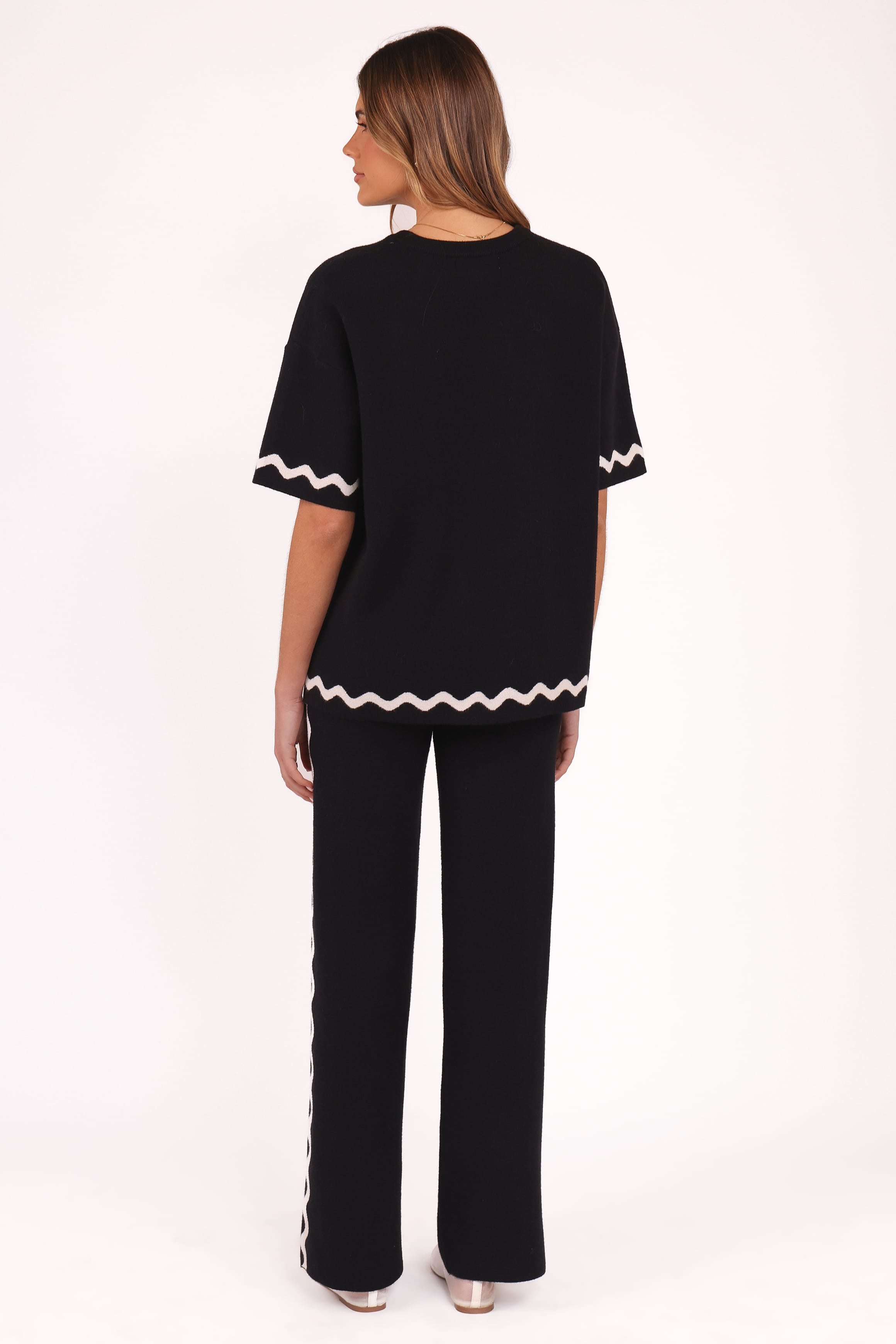 Vespa Knitted Tee - Black White